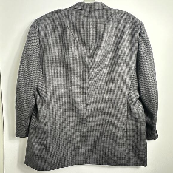 Linea Uomo Men’s Blazer Jacket 46R Wool Blend Black Gray Micro Check Sport Coat - Picture 3 of 9